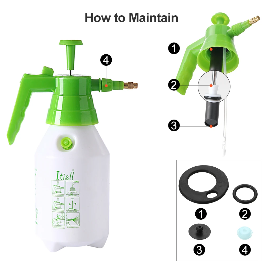 China supplier OEM garden mini hand pump plastic water air pressure sprayer 1 Liter with brass nozzle