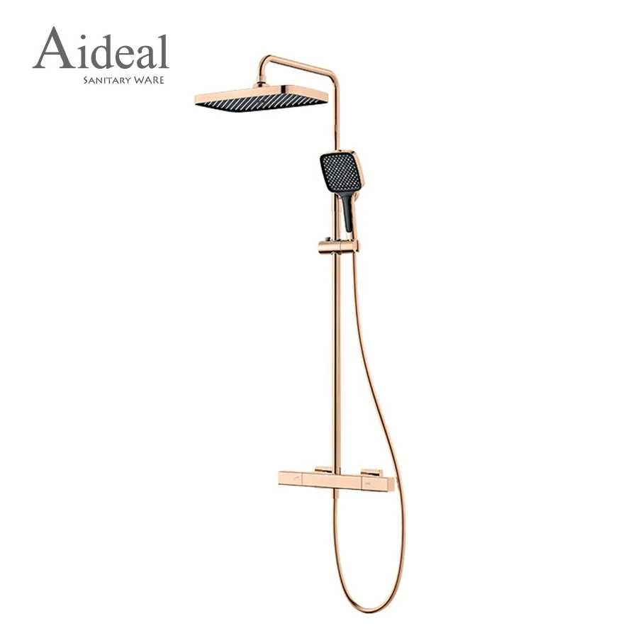 Perfect contemporary stylish square handle excellent shower experiences wall faucet shower rose gold color faucet mixer
