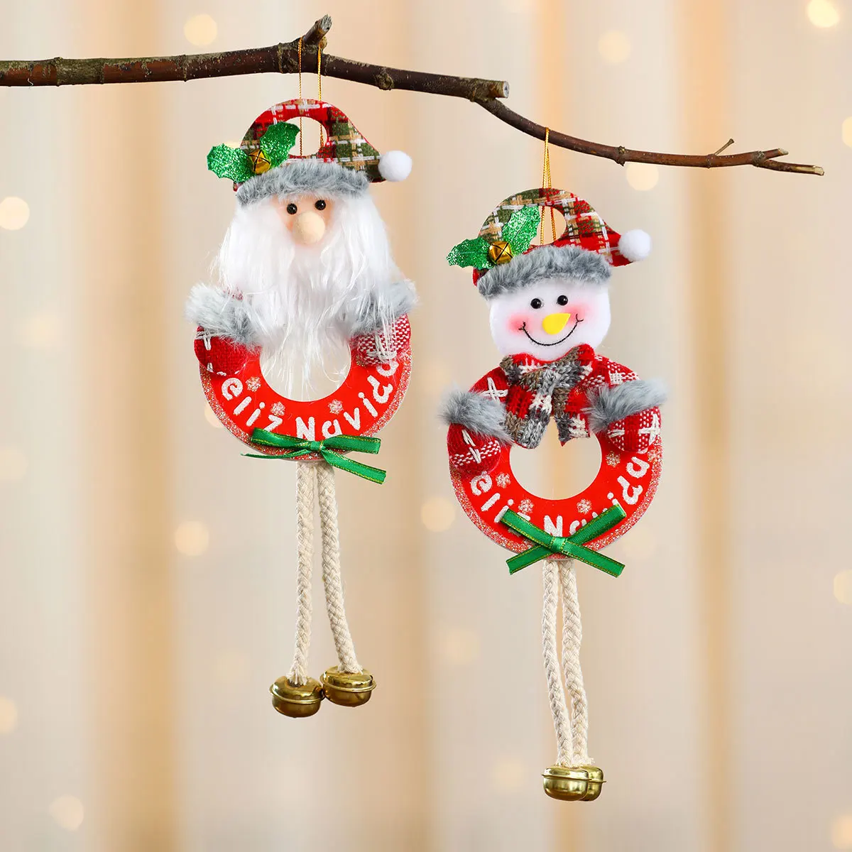 New Christmas doll small pendant KT board with bells Christmas tree pendant Christmas decoration supplies small gifts