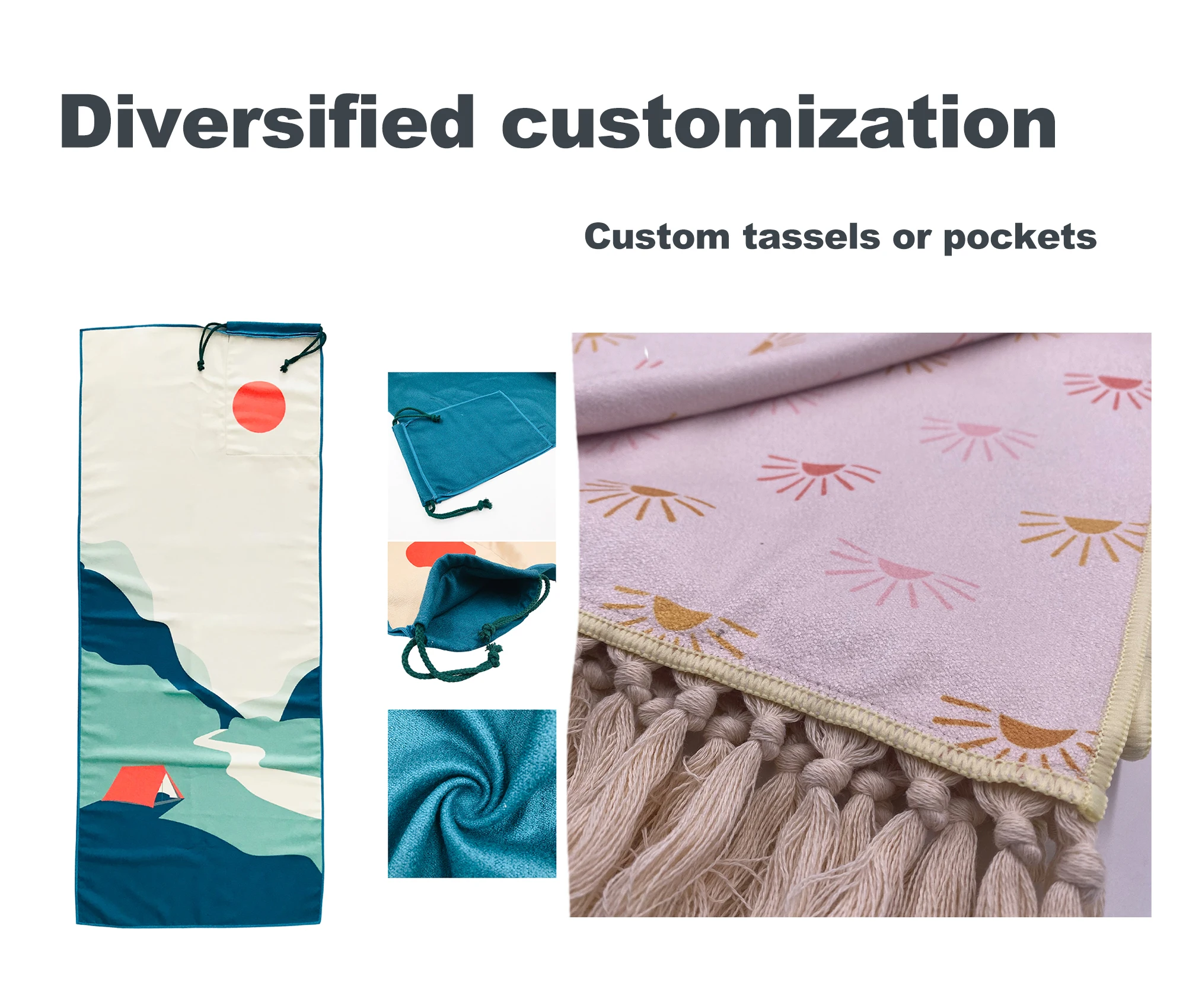 luxury recycled plastic sand free microfiber anti slip beach towel with custom logo printing