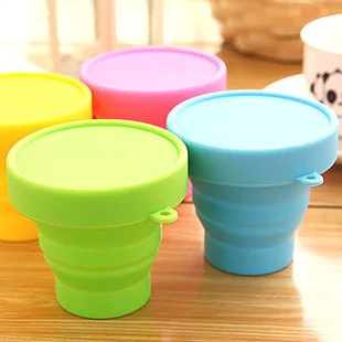 170ML Eco Friendly Portable Reusable Folding Silicone Collapsible Drinking Coffee Cup With Lids
