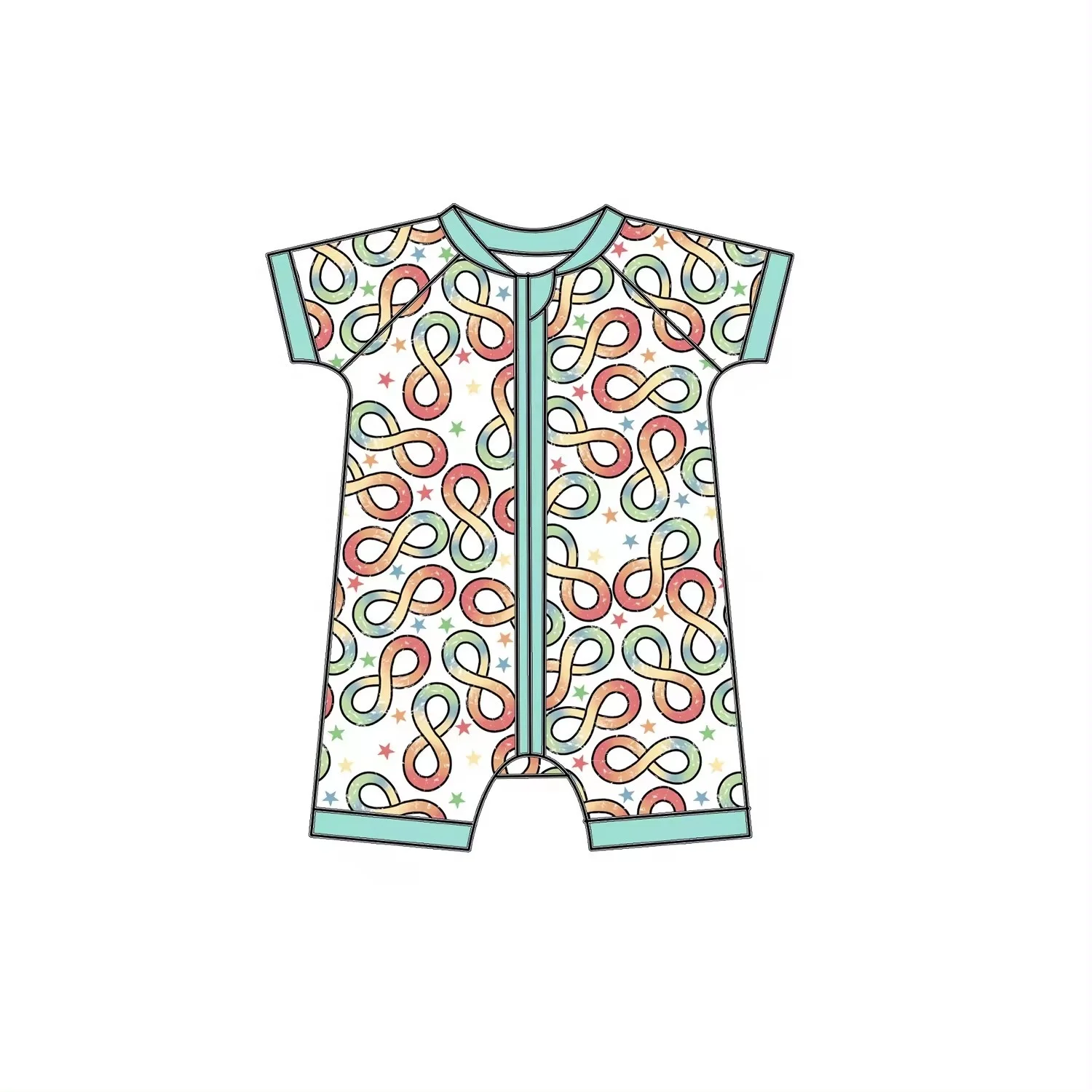 Comfortable baby jumpsuit children bamboo fiber tiger print zipper game suit breathable romper for newborns