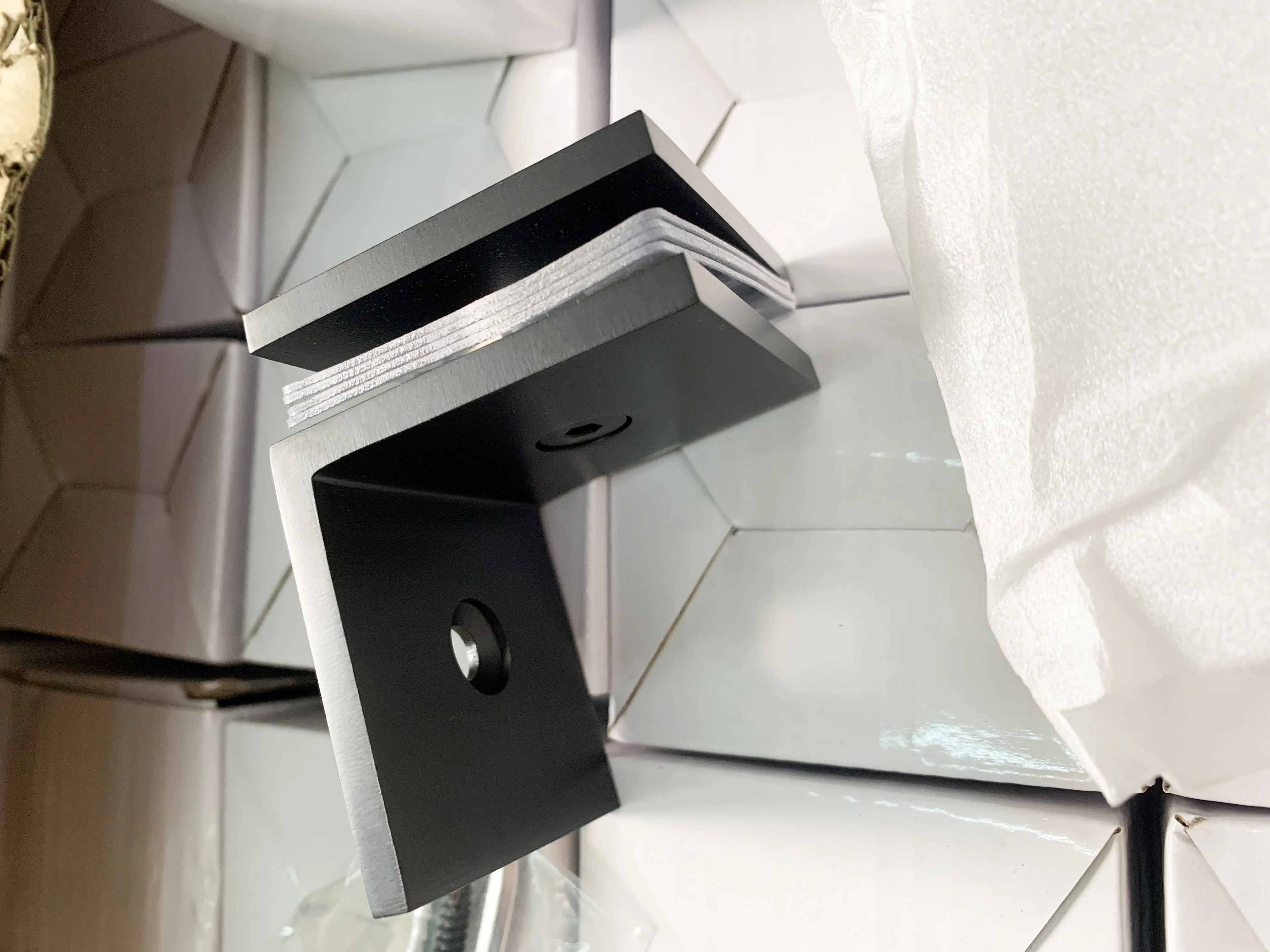 Condibe Bathroom Wall Mounting Black Glass Fix Clip