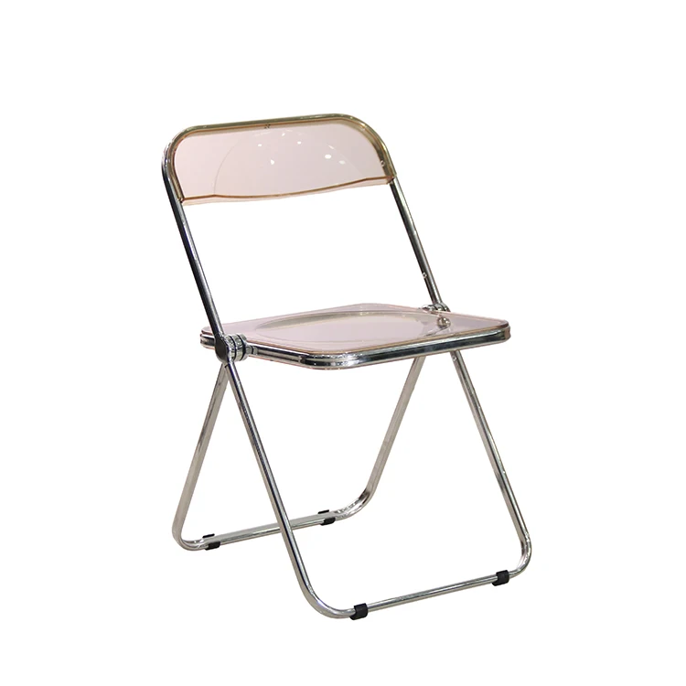 Wholesale Pet Seat Chrome Leg Metal Armless Frame Ghost Acrylic Outdoor Garden Plastic Folding Chairs For Events Party Wedding