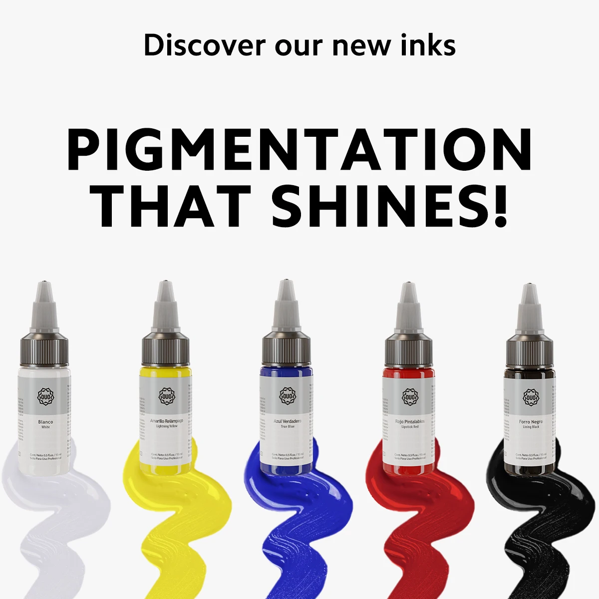 WHOLESALE! OUO tattoo Inks in vibrant TRIPLE BLACK color for shadows and lines, 1OZ