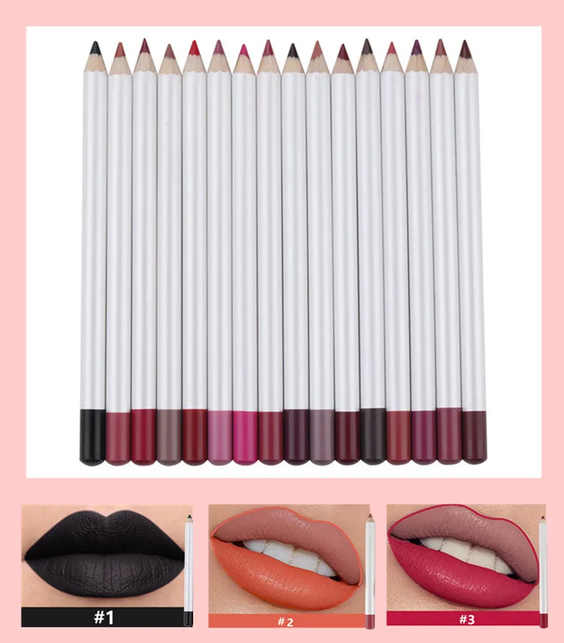 21 Colors Cruelty Free Waterproof custom logo white Lipliner Pencil set Vegan Brown Lip Liner pencil Private Label