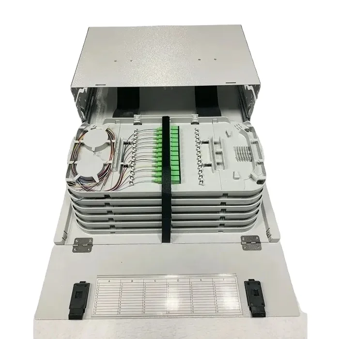 APT ftth  ODF 24 48 72 96 144FO Fiber Optic Rack Mount Patch Panel ODF FIST-GPS2 For Support 8 GPST Splice Trays