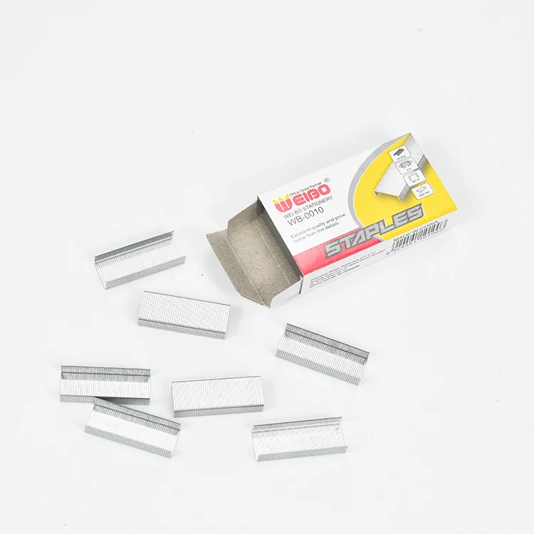 Wholesale Office School Stationery No. 10 Staples For Paper Binding High Quality Cheap Silver Stapler Pins