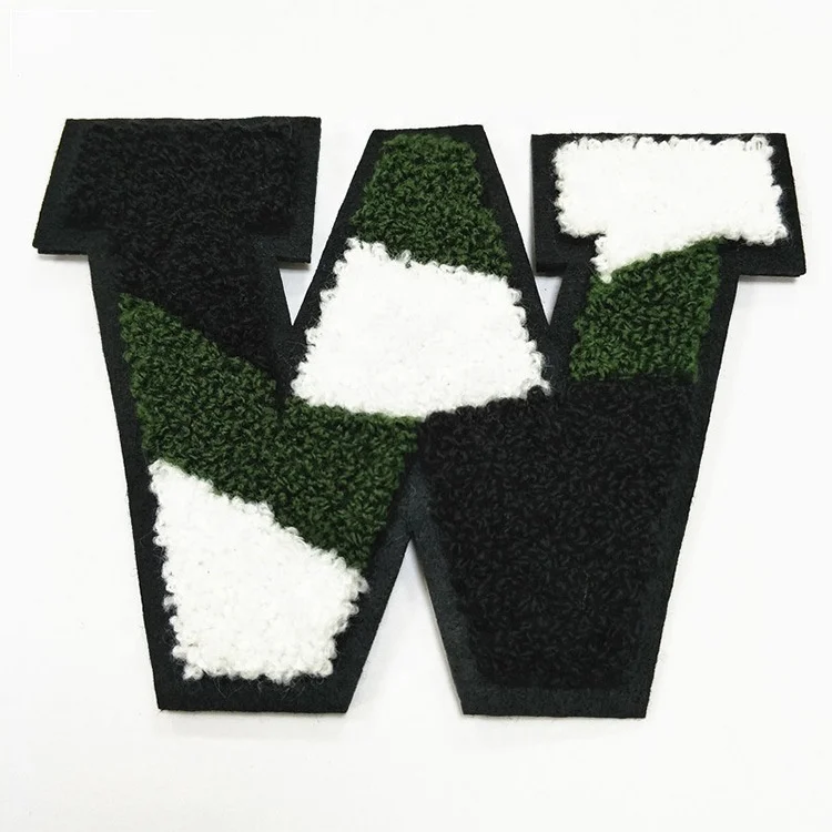 Wholesale Garment Accessories Sew On Letter Chenille Patches Stickers Embroidered Towel Chenille Patches