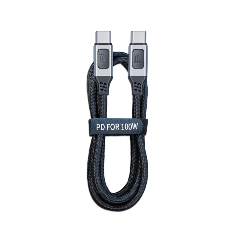Type-C 100W PD Charge Cable USB C to USB C QC Line Nylon Brain Cable Fast Transmission for Mobile Phone Laptop Cable