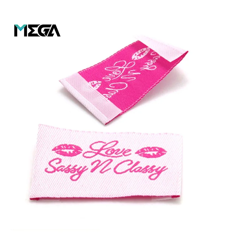 аксессуары частный бренд имя логотип Дамаск тканые бирки одежды ткань этикетка пользовательские тканые этикетки для одежды