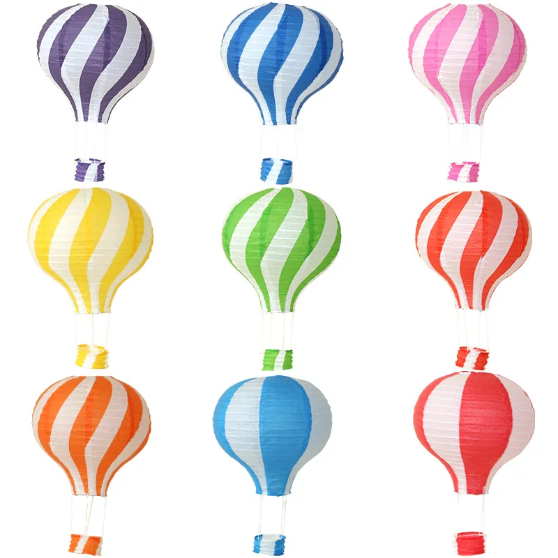Reusable Hanging Paper Lanterns Rainbow Hot Air Balloon Paper Lantern Chinese Hot Air Balloon Decorations