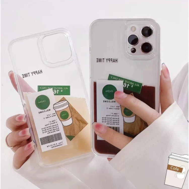 Best Quality Fashion Case 3D Coffee Quicksand Cell Phone Case For iPhone 13 12 11 pro max xr xs x Mobile Phone Case