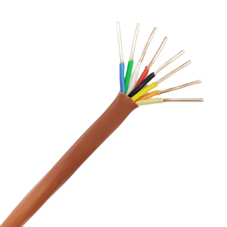 18AWG 8C - Brown PVC jacket LVT Thermostat Wire  - Solid Copper 18 Gauge cable - CL2 CMR Riser Rated (CL3)  CSA type