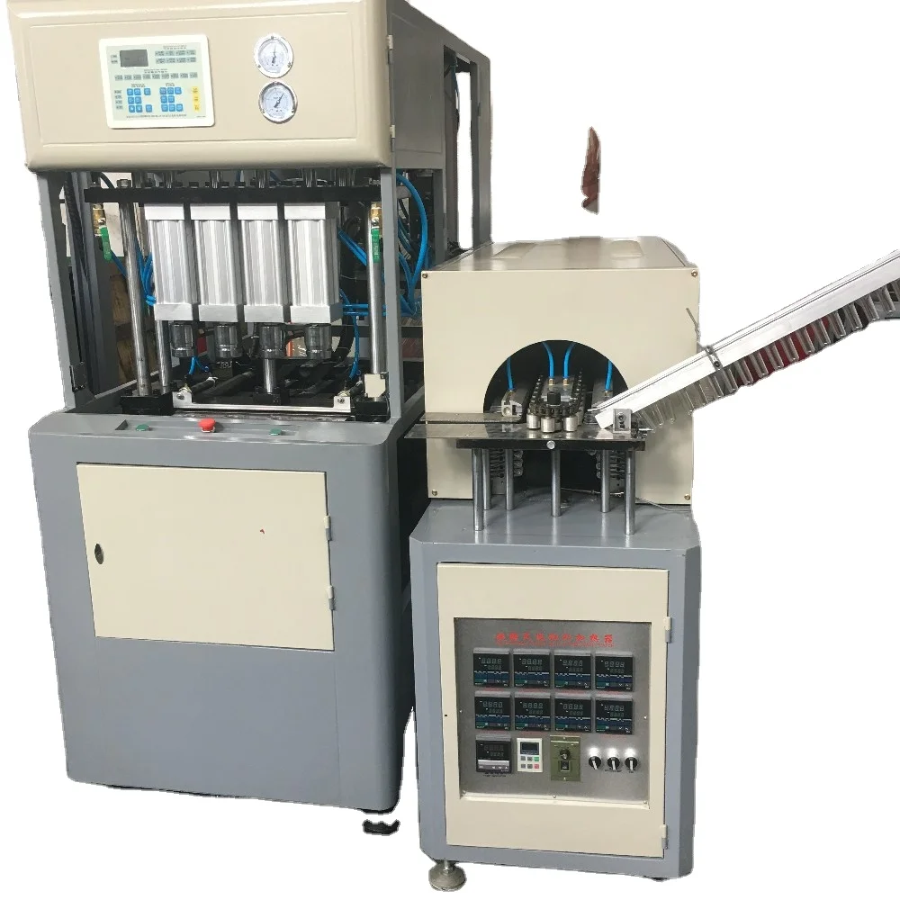 4cavity semi automatic PET bottle blowing machine price with preform autoloader