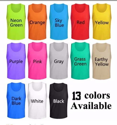 Custom logo wholesale 12 pinnies soccer bibs vest basketball soccer bibs with numbers