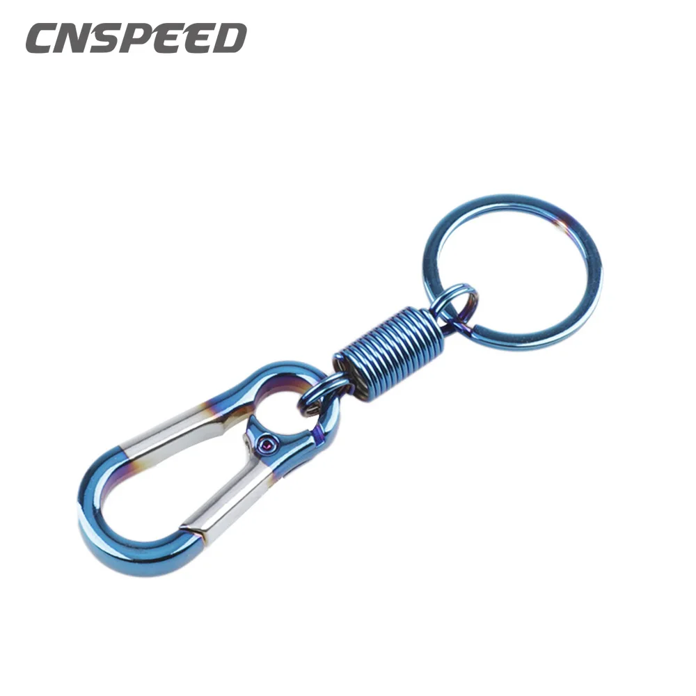 Universal Aluminum Burnt Blue Car Keychain Keyring Auto Car Key Ring Holder Clip