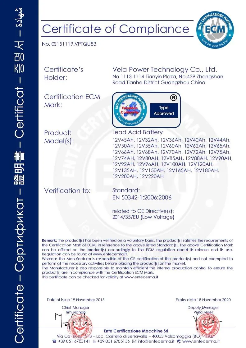 VELA FP12120 Long Service Lead-acid Battery with 12V 12ah for solar power