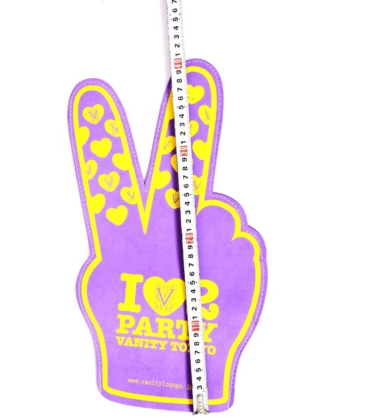Custom Design Promotional EVA Foam Victory Shape Cheering Gloves Cheering Hands Foam Fingers