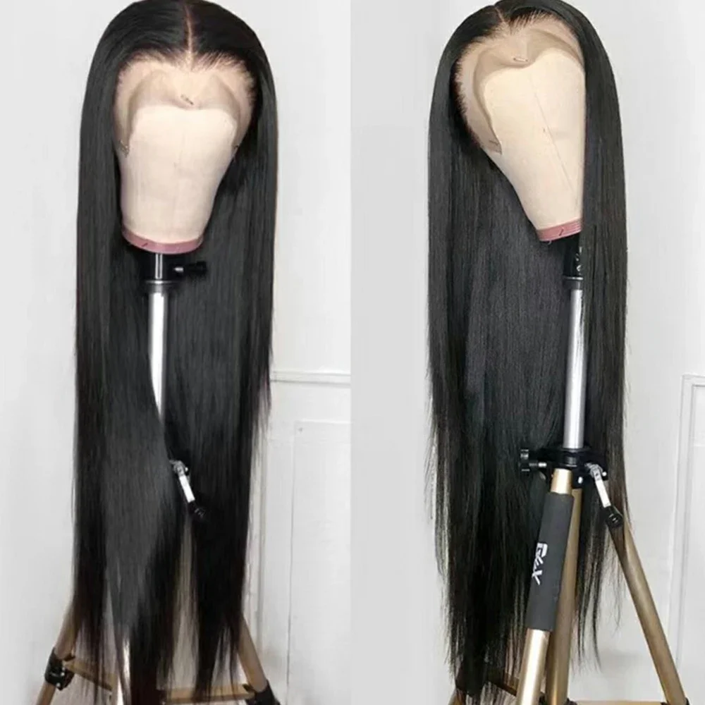 Human Hair Lace Front Wig Frontal Wig Transparent Swiss Glueless Brazilian Long Body Wave Wig 210% density