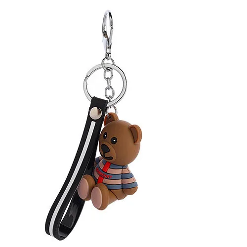Trendy promotional Elegant Teddy Bear Soft PVC Rubber Key chain Creative Cute Bear Bag Pendant Metal Key Chain Jewelry Accessory