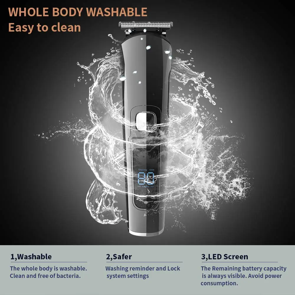 Hair Trimmergrooming Hair Trimmers Clipperstrimmer Set Electric Behair Cut Machine Clipper Set Customized Waterproof IPX4 6 in 1