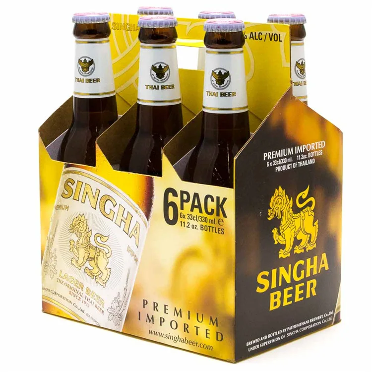 6 pack bottle carrier Kraft Cardboard paper cup holder 12 oz Beer or wine Bottle Carrier for Safe And Easy Transport