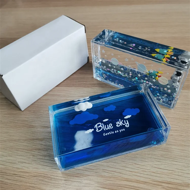 Sky clouds fluid drift bottle creative small ornaments blue sky decompression boys birthday gifts desktop decoration ornament