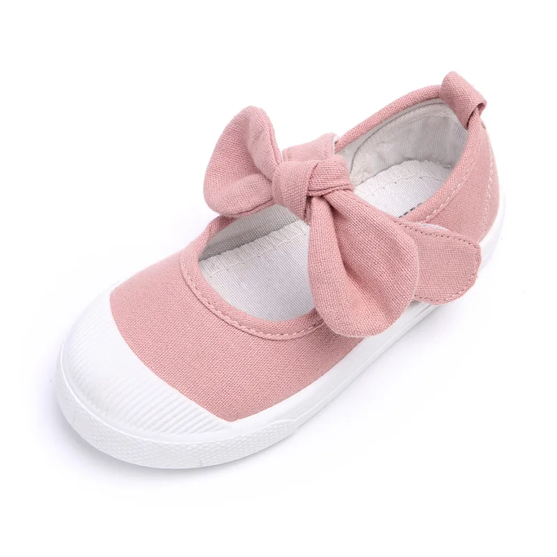 Size 21-30 Children Shoes Spring Autumn Kids Casual Shoes Sweet Cute Bow Breathable Sneakers Black Kids Canvas Shoes Factory