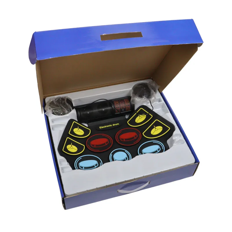 Electric Drum Set Roll Up Potable Drum Kit MIDI Practice Drum Pad With Dual Built-in Speaker