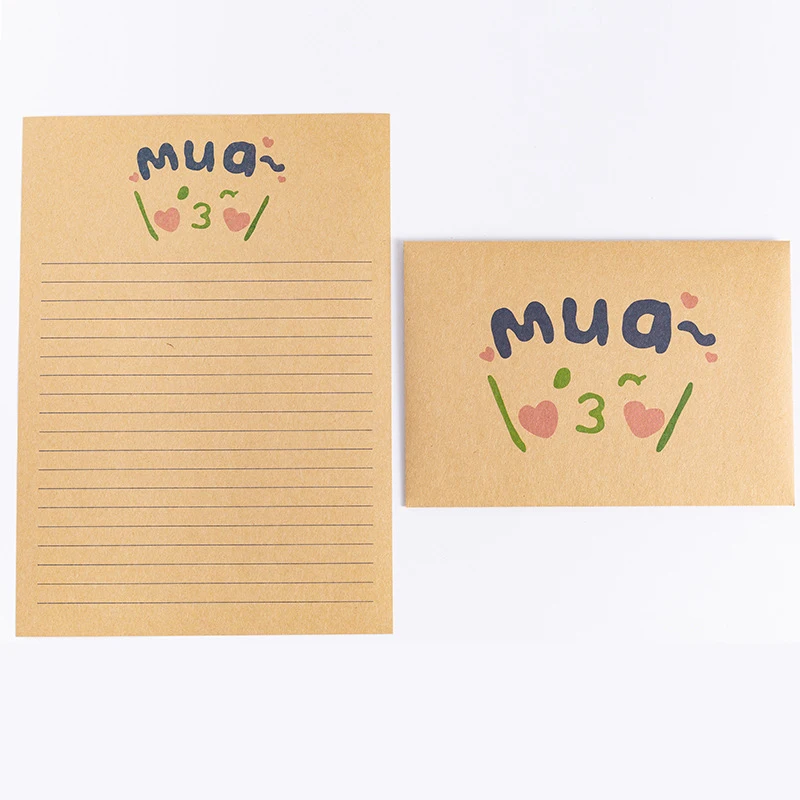 
Mua Simple Romantic Cute Cartoon Kraft Paper Envelope Letter Stationery Set 