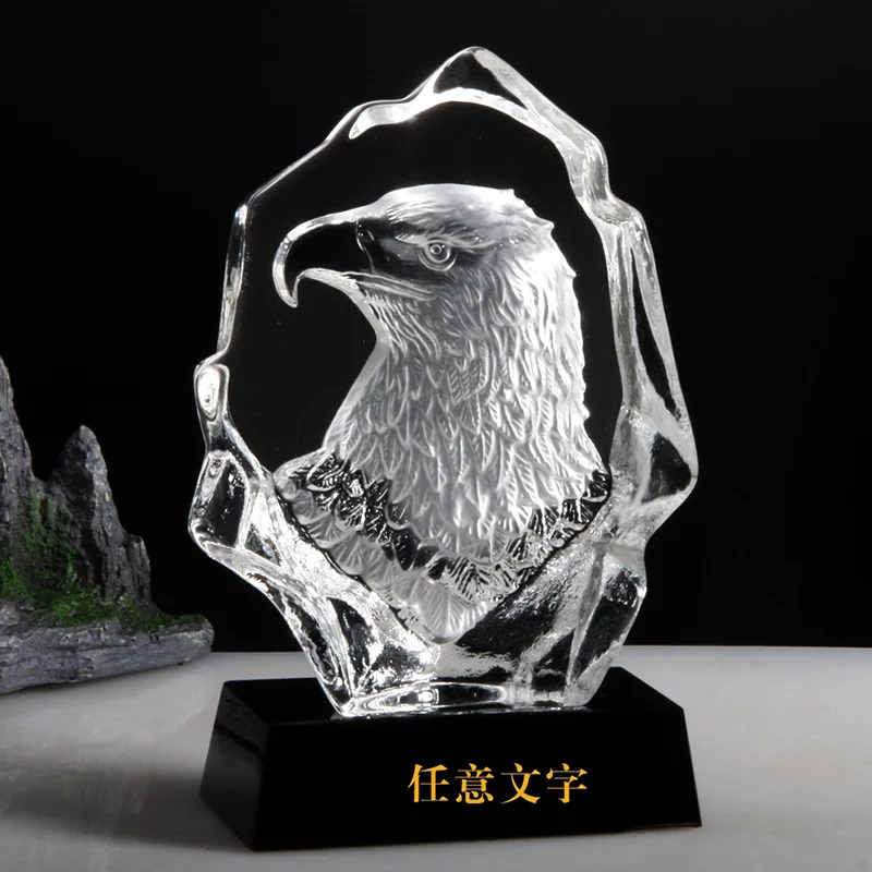 Crystal trophy medal custom iceberg animal wolf lion horse head tiger war wolf head wolf award annual award lettering