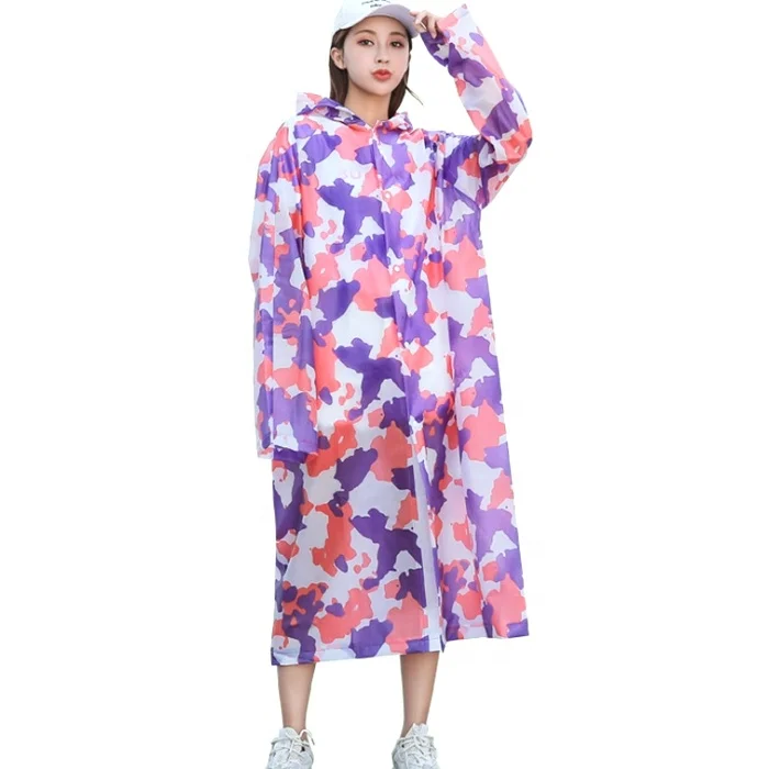 
Fashion EVA Woman and Man Raincoat Thickened Waterproof Rain Coat Women Clear Transparent Camping Rainwear 