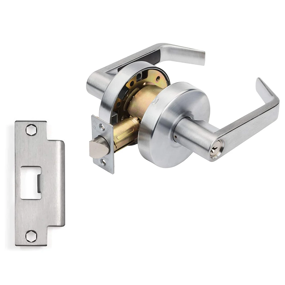 Senho оборудования AUG-00-26D титана Grade 2 коммерческой службы офисные двери с ключом рычаг набор бесшумных дверных замков на ADA атласная хромированная отделка