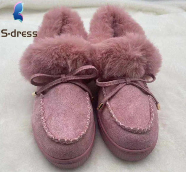 Doudou Shoes Women 2020 Winter New Round Head with Velvet and Thickened Warm Cotton Shoes Platform Snow Boots Women Shoe