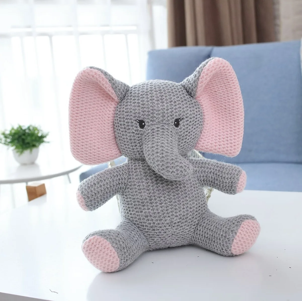 Hot sale 20-25cm Elephant Bear Dinosaur Rabbit Unicorn Crochet Toys Stuffed Animals Cute Soft Knitted Doll