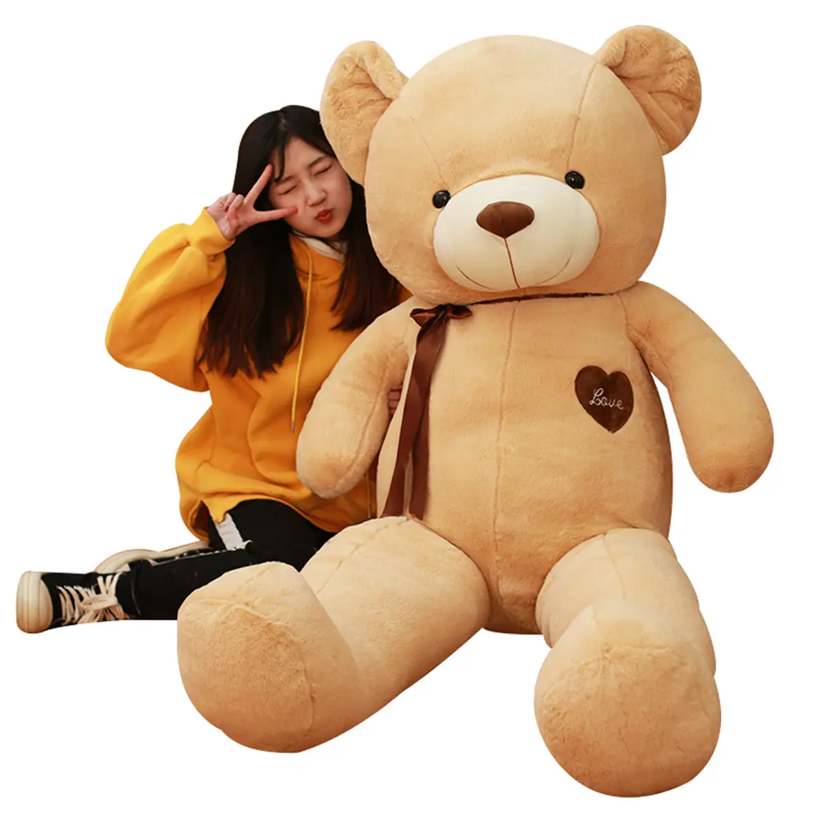 Hot sales Teddy animal bears Plush Toys Love heart  bear Animal plush toys teddy skin