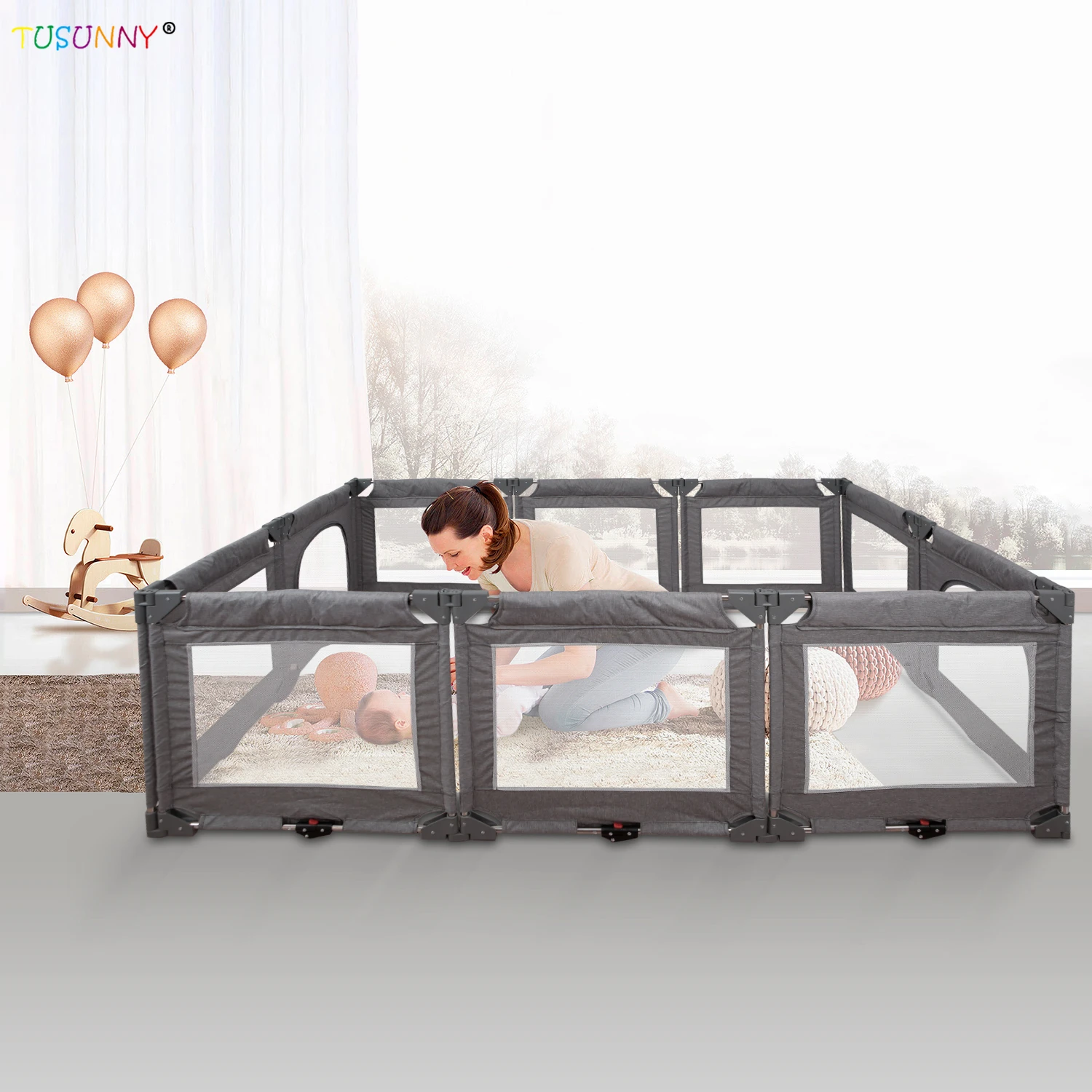 Deformable Folding Baby Playpen Customizable Hot Sale Samples Children Folding Play Yard Large Latest Safety Fence Kids Playpens
