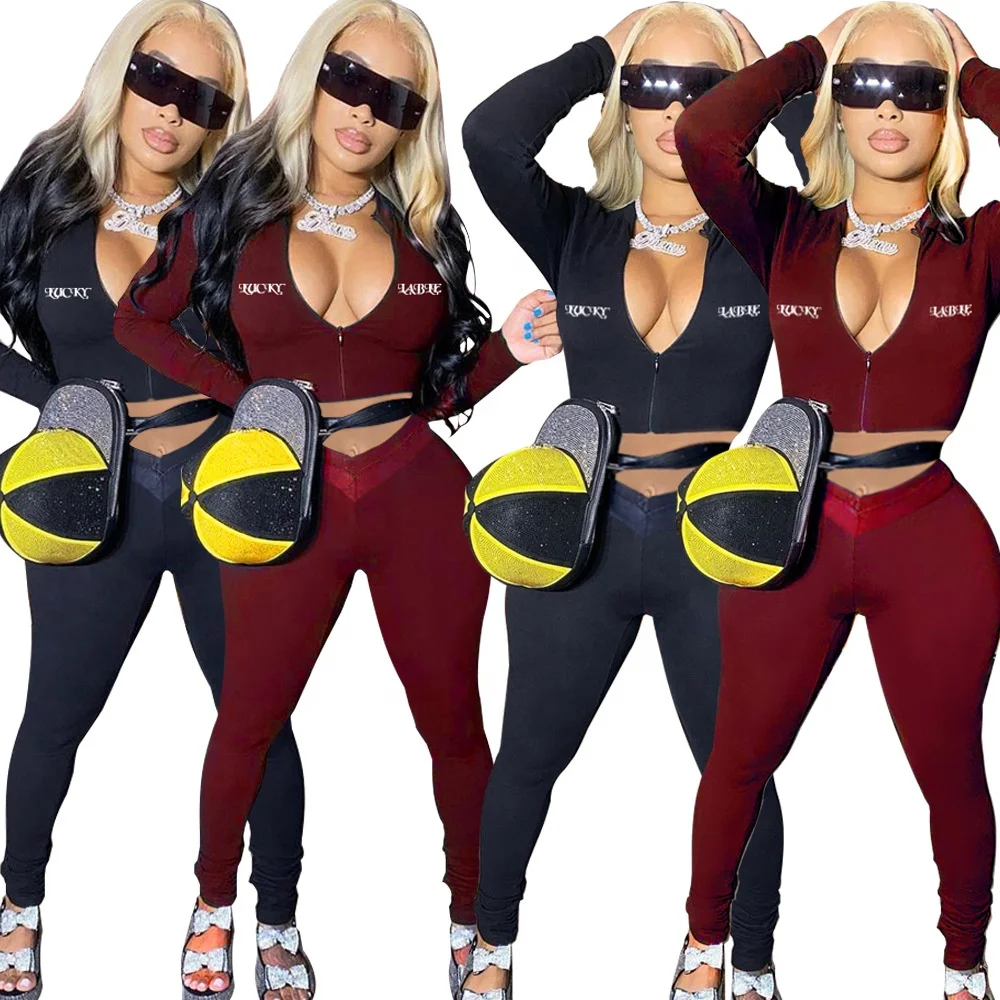 Womens Fall Fashion Lucky Label Two Piece Pants Set Sweat Suits Women