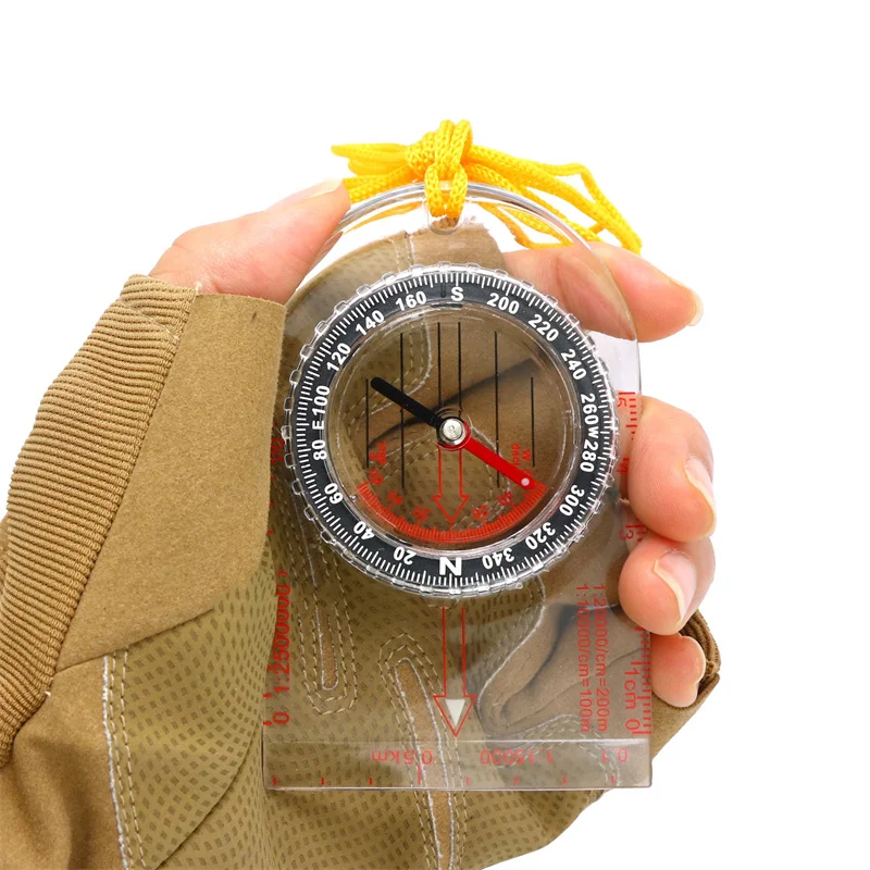 Compass Outdoor Camping North Pointer Orientation Instruction Compass With Magnifying Glass Scale