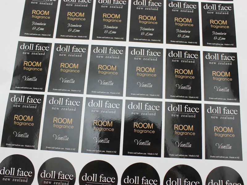 Custom laminated waterproof logo die cut vinyl sticker waterproof glass food jar label, printed  plastic vinyl label