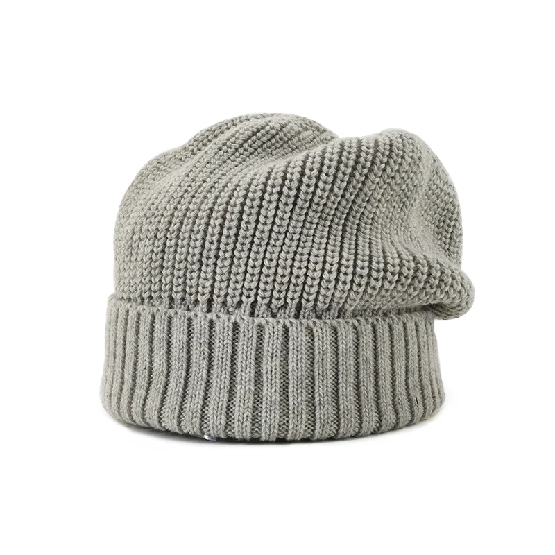 Высококачественная однотонная шерстяная и акриловая пряжа, вязаные зимние шапки, Толстая теплая шапка