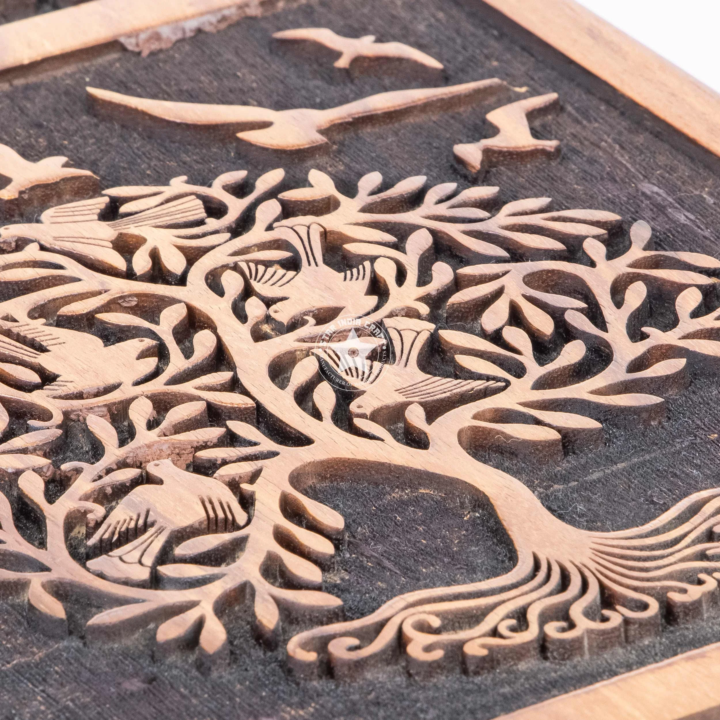 Rosewood Tree of Life Cremation Wooden Urns for Human Ashes - Adult Large Urn for Ashes