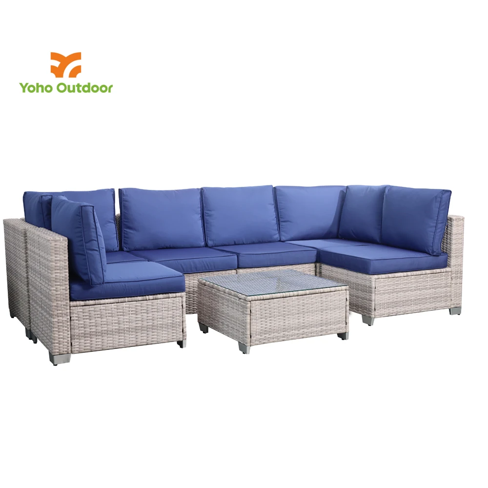 Modern High quality PE Rattan Garden Furniture Garden Furniture Outdoor 7pc Rattan Wicker Outdoor Sofa Set