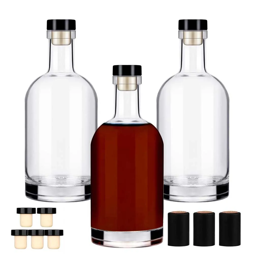 100ml Round Empty Flint Glass Liquor Wine Gin Whiskey Vodka Tequila Glass Bottle Glass Nordic Liquor Bottles Without Cork Lid
