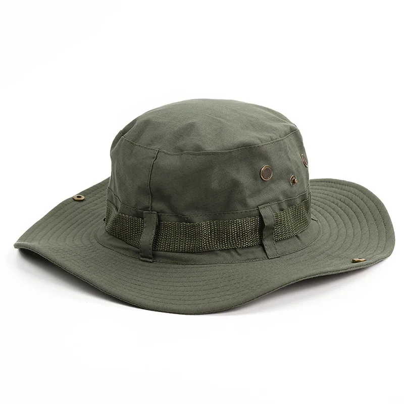 2022 new styleEmbroidery and bucket hat custom hat wash cotton sun hats plain outdoor fishing hunting safari boonie cap