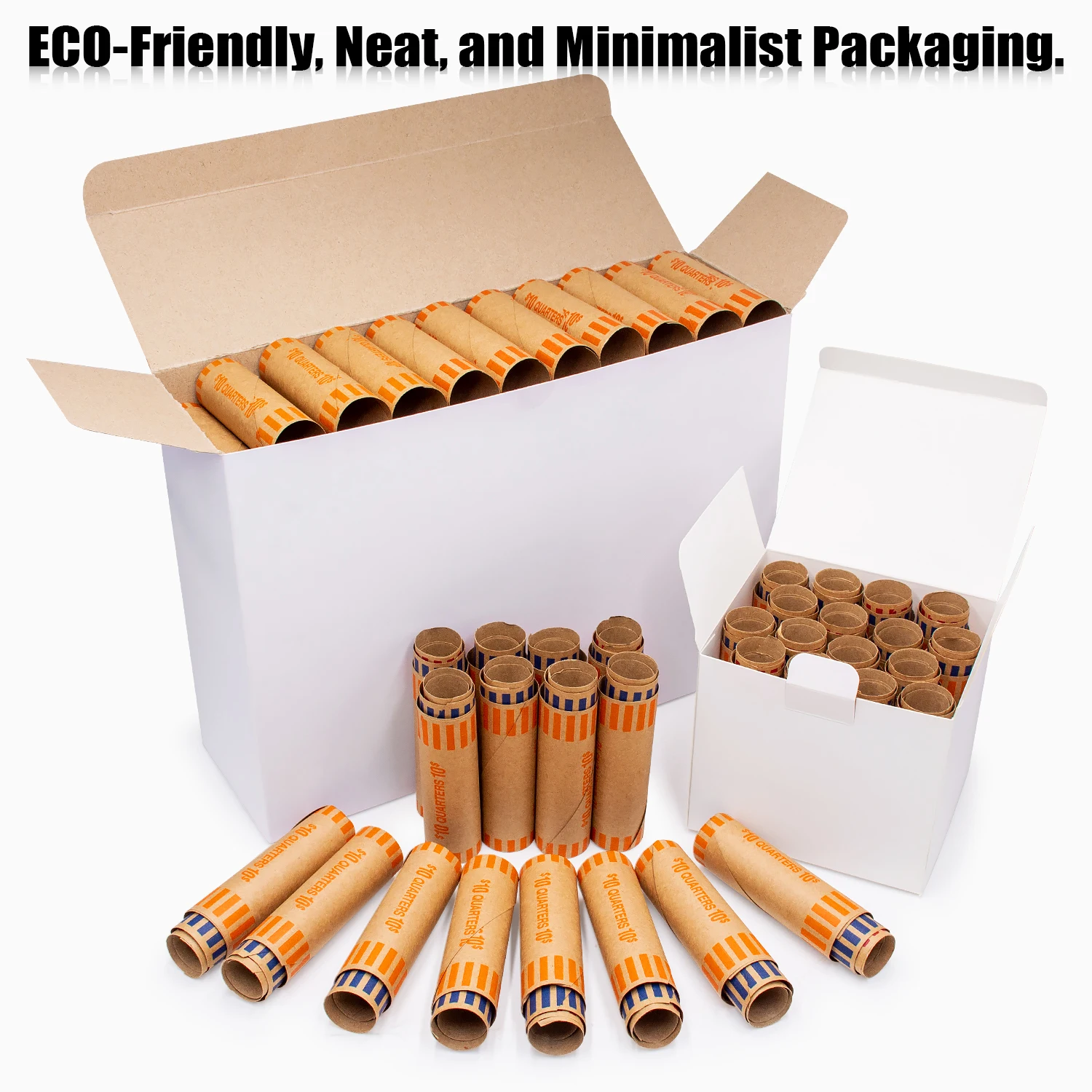 ABA Color Preformed Coin Wrappers Rolls: Preformed Tubular Cartridge Wrappers, Make Coin Management Simple and Efficient.