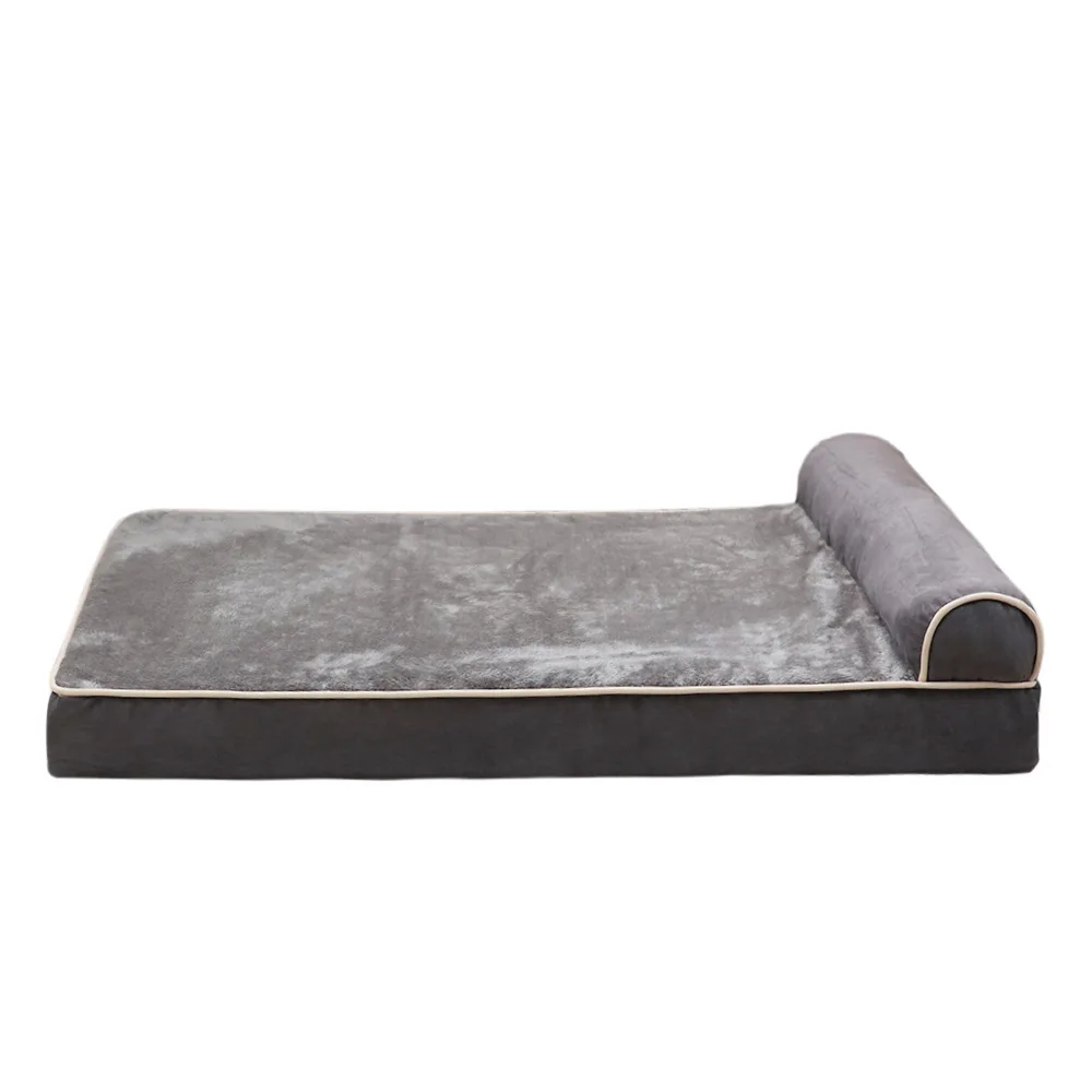 Deerskin Velvet Luxury Anti-Slip Bottom Waterproof Pet Bed High Grade Memory Foam Dog Pet Bed With Pillow