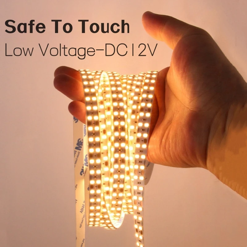 Double Row DC12V Led Strip Light 15mm Super Wide High Bright 480Leds SMD2835 Car Room Decoration Line Flexible Ribbon Tape Light