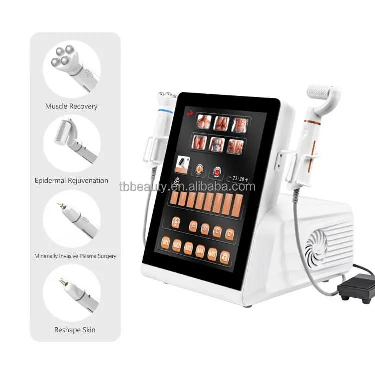 Newest 3 In 1 Plasma Ems Rf Acne Removal Ozone Plasma Eyelid Neck Face Lift Plasma RF Skin Tightening Rolling Machine